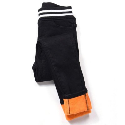 Black Jeans Ladies Pant High Waist Elastic Fleece Denim Jeans Womens Winter Big Size Skinny Stretch Jean For Woman