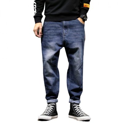 Fashion Streetwear Men Jeans Casual Leisure Jogger Pants Black Blue Vintage Classical Cargo Pants Men Hip Hop Jeans Homme