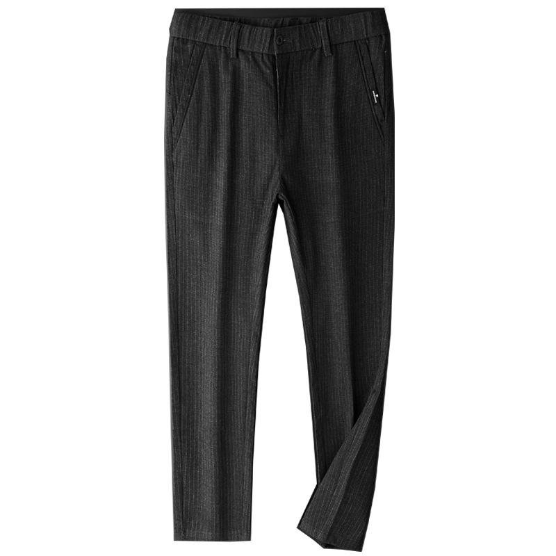 Autumn Striped Dress Trousers Men Polyester Male Suit Pants Korean Business Work Office Trousers Version Slim