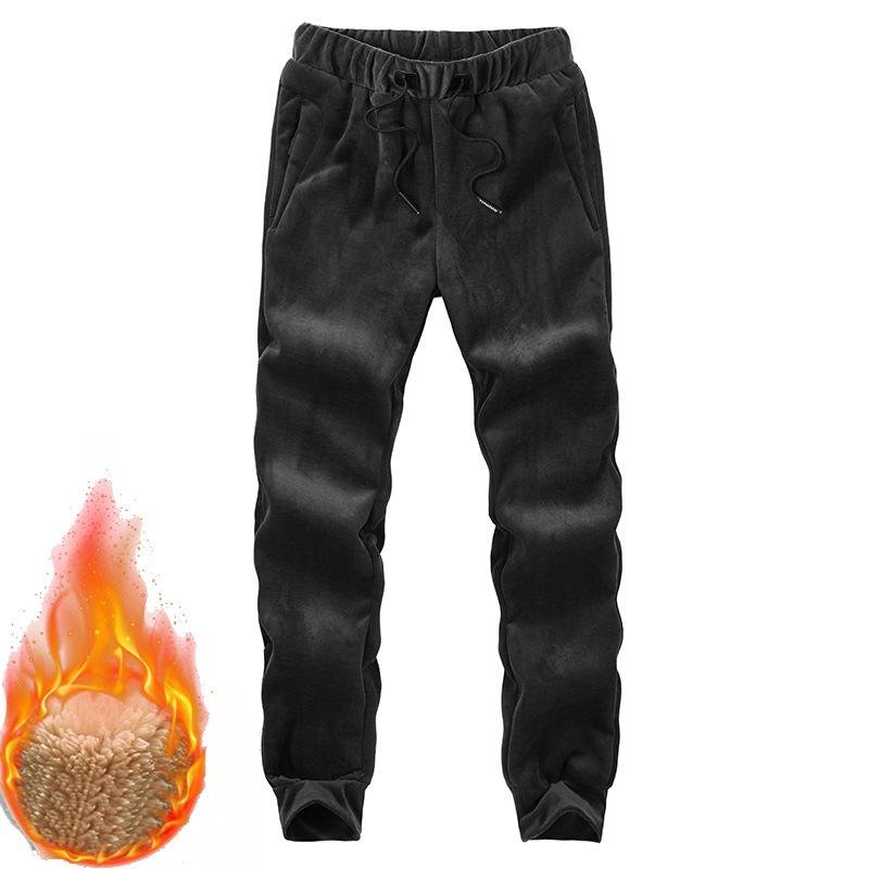 Thick Fleece Jogger Mens Pants Cotton Trousers Male Winter Super Warm Silver fox velvet Sweatpants Tracksuit Joggers L 8XL