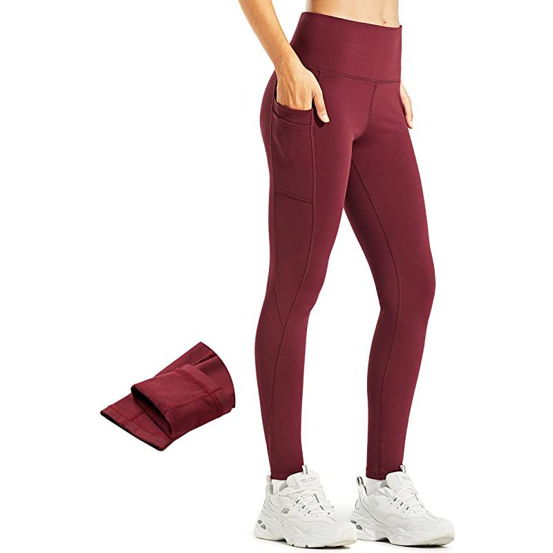 Libin Women Fleece Lined Leggings Water Resistant Winter Warm Thermal Hiking Pants Running Workout Yoga Tights with Pockets Clothing Shoes Jewelry