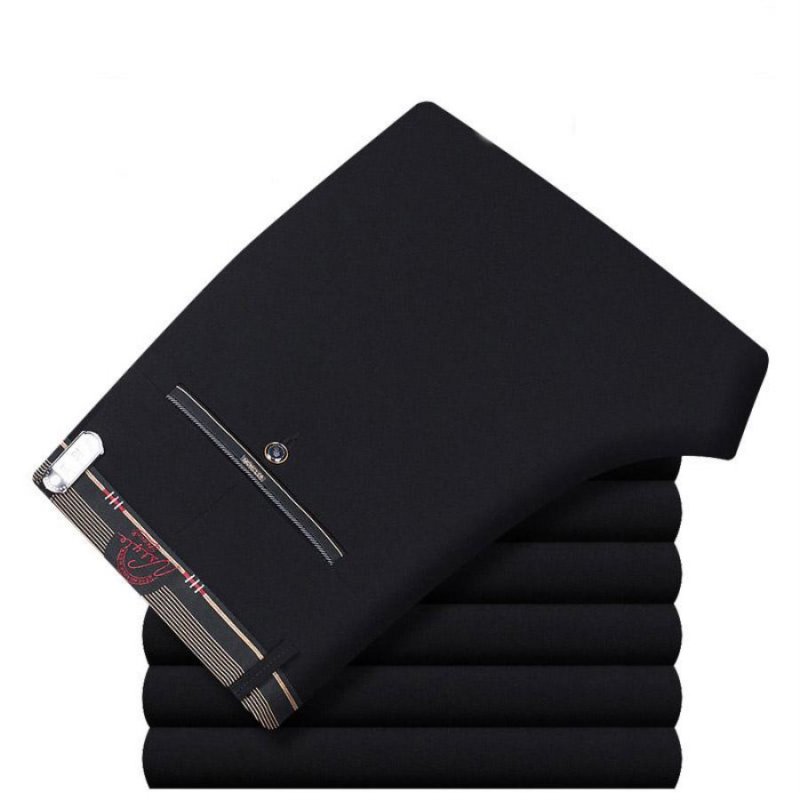 Mens Trouser Office formal Business Smart Suit Pants Men Polyester Cotton Classic Wedding Dress Pants Men Black Blue