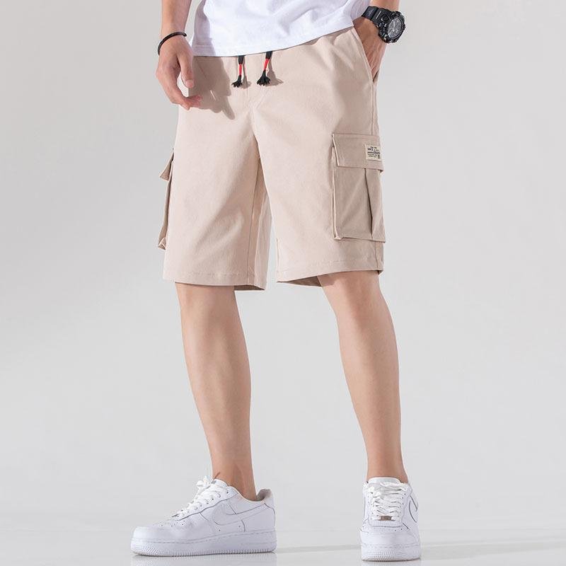 Summer new thin straight men shorts fashion solid color plus size loose sports casual five point pants