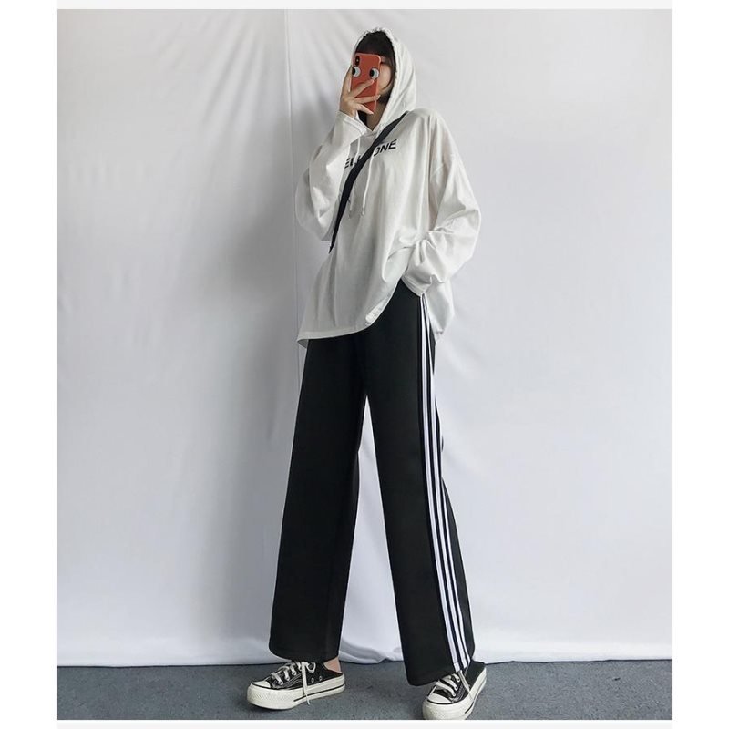 Autumn new style college wind sports pants women small feet thin casual three bar pant loose harem pants women hot sale