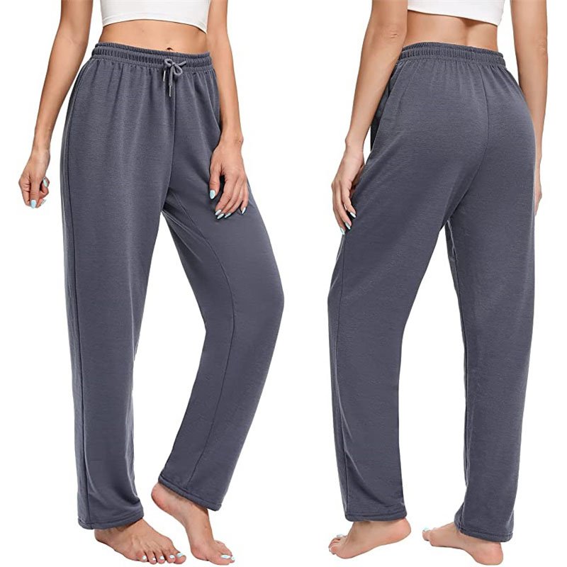 ASIMOON Womens Yoga Sweatpants Comfy Casual Jogging Pants Wide Leg Drawstring Lounge Running Athletic Joggers Grey at Women Clothing store