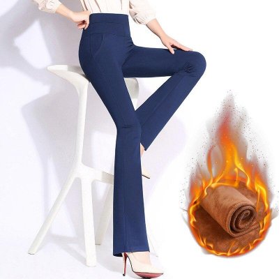Winter Bell Pants For Women Autumn Winter High Waist Velvet Warm Trousers Stretch Loose Large Size 4XL Boot Cut Pants Women