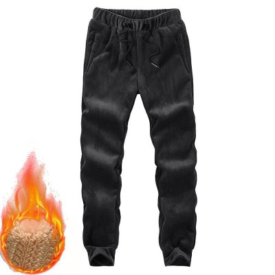 Thick Fleece Jogger Mens Pants Cotton Trousers Male Winter Super Warm Silver fox velvet Sweatpants Tracksuit Joggers L 8XL